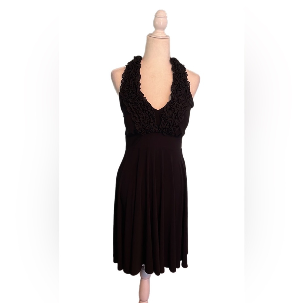ONYX black ruffled halter dress size 10